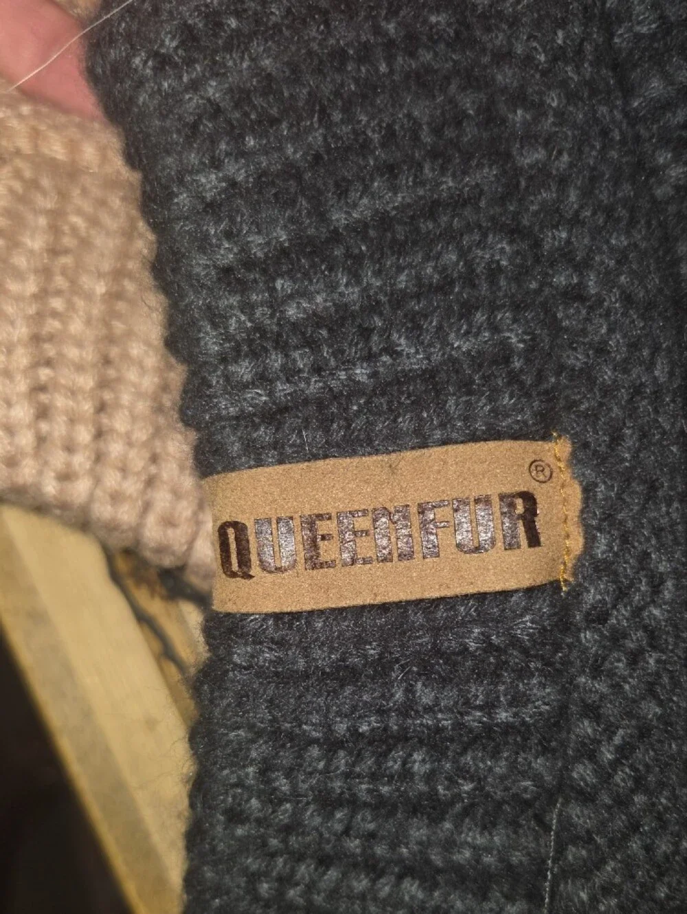 QUEENFUR Knit Beanie Duo - Blush Tan & Charcoal